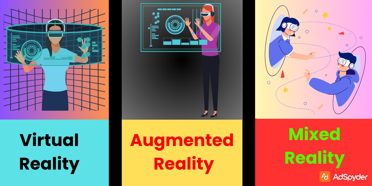 difference between virtual reality,augmented reality and mixed reality
