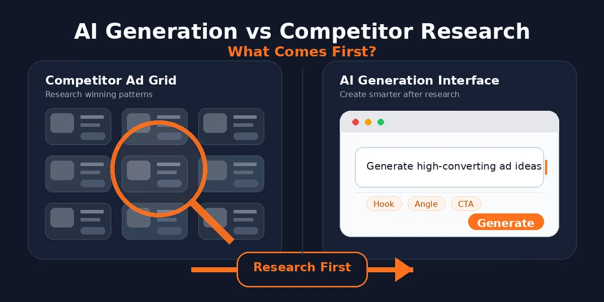 AI Ad Generation vs Competitor Ad Research - What Should Come First