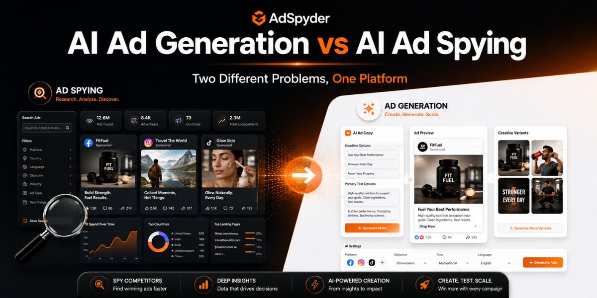 AI Ad Generation vs AI Ad Spying What's the Difference