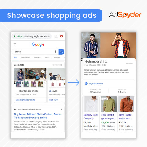 showcase shopping ads