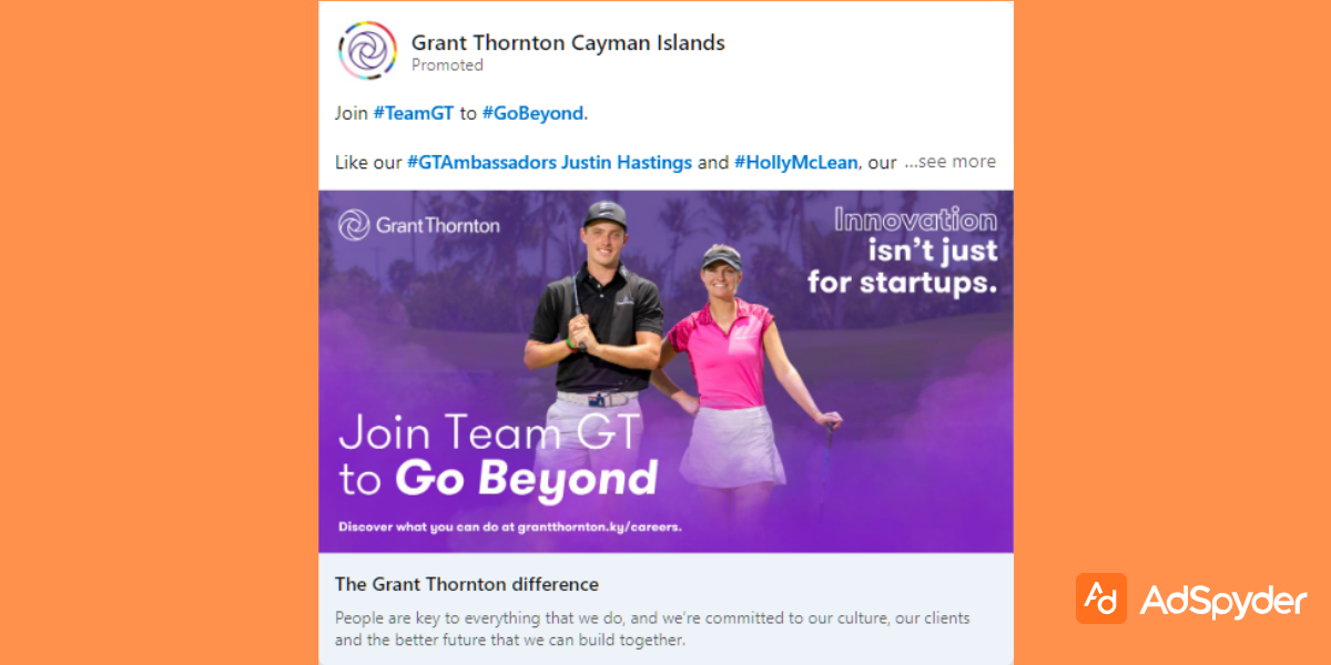 Grand Thornton Cayman Islands: Top LinkedIn ad examples