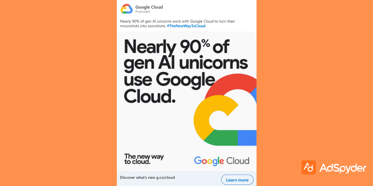 Google Cloud: Top LinkedIn ad examples