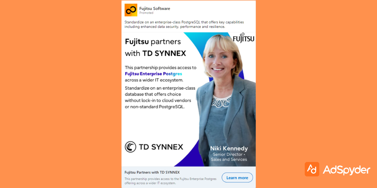 Fujitsu Software: Top LinkedIn ad examples