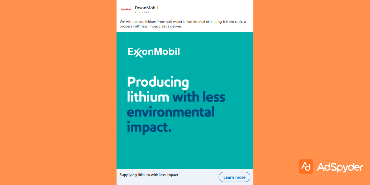 ExxonMobil: Top LinkedIn ad examples