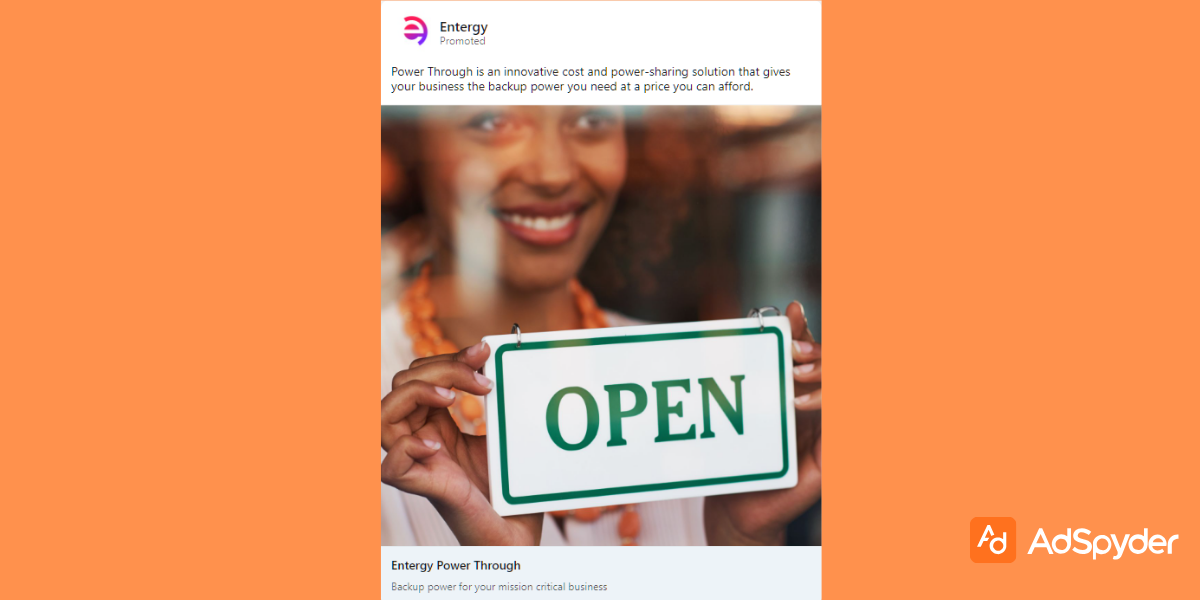 Entergy: Top LinkedIn ad examples