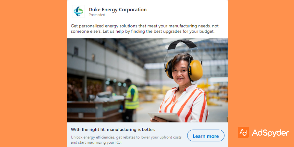 Duke Energy Corporation: Top LinkedIn ad examples