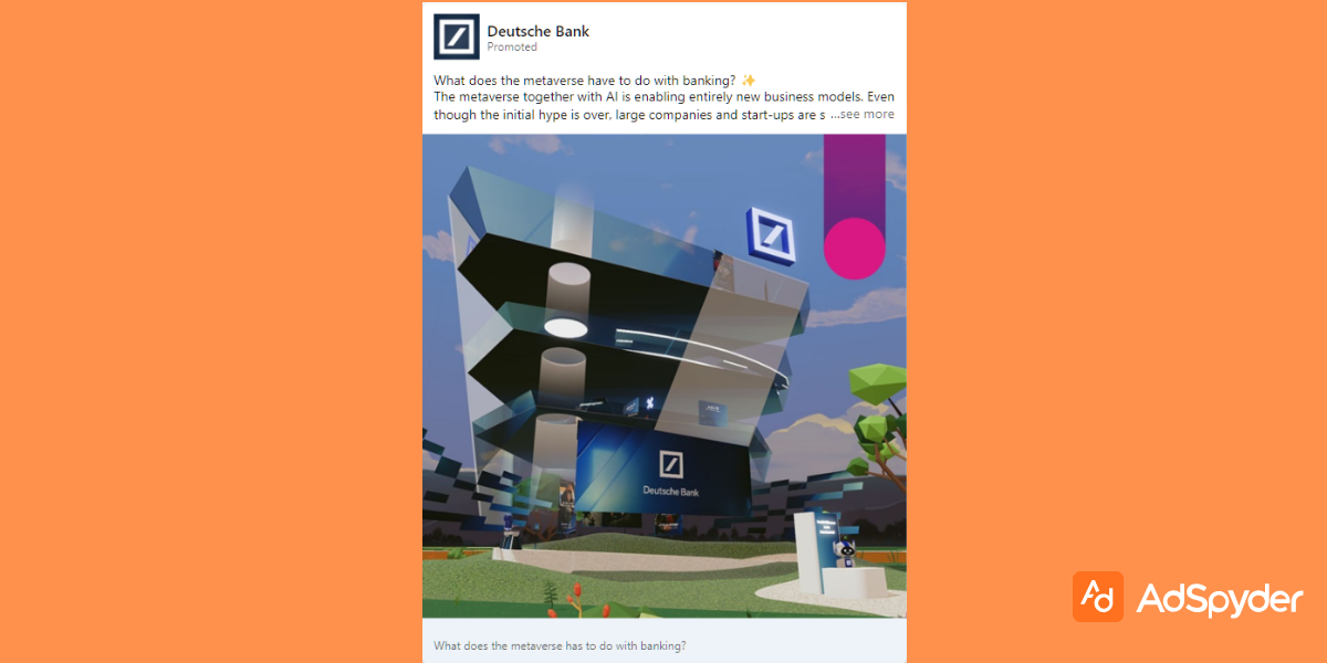 Deutsche bank: Top LinkedIn ad examples