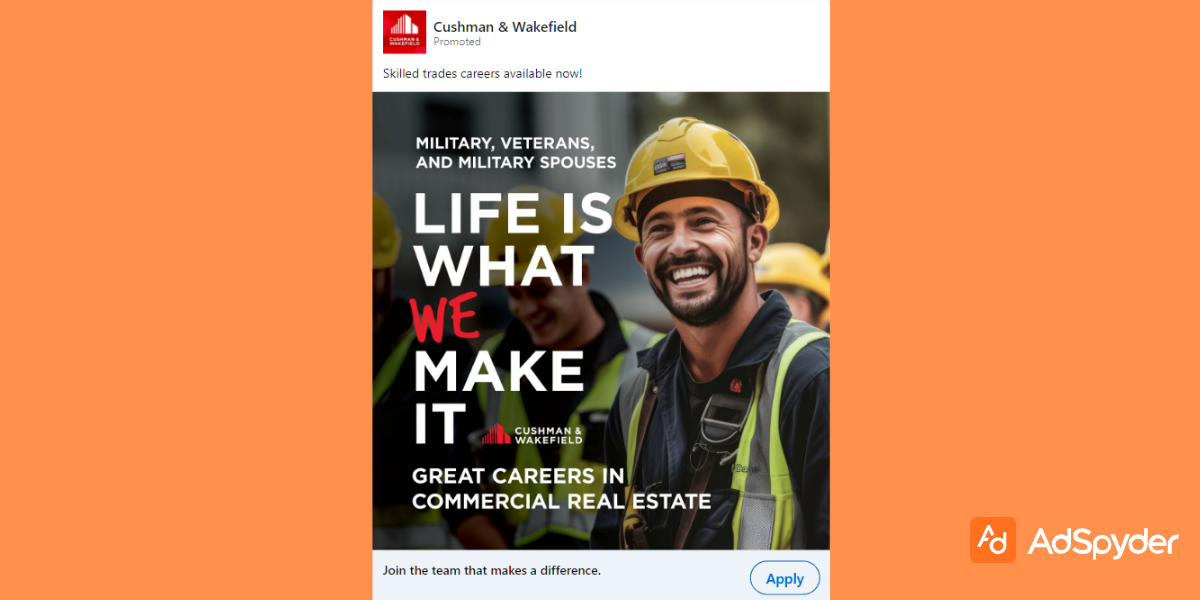 Cushman & Wakefield: Top LinkedIn ad examples