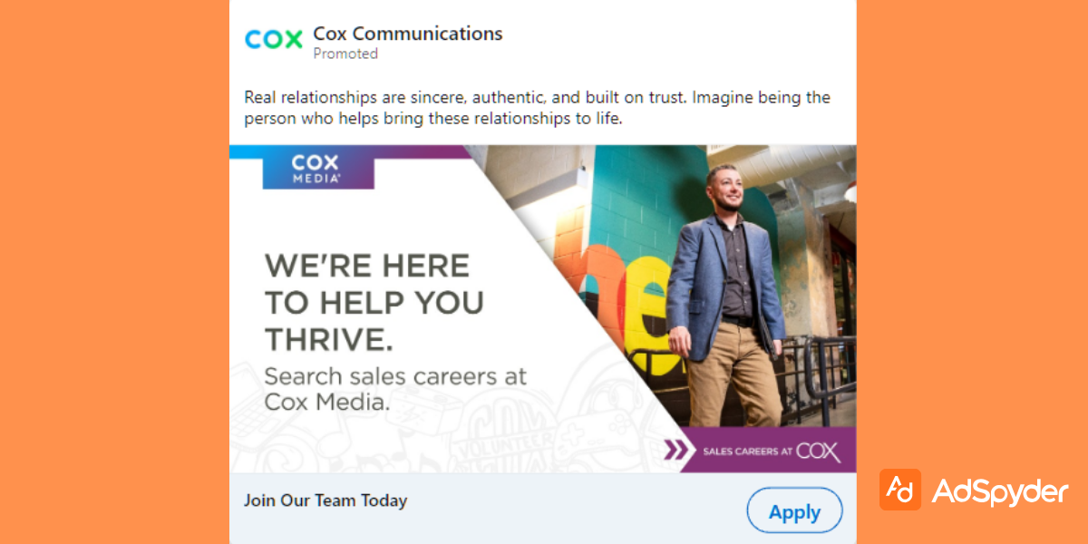 Cox Communications: Top LinkedIn ad examples