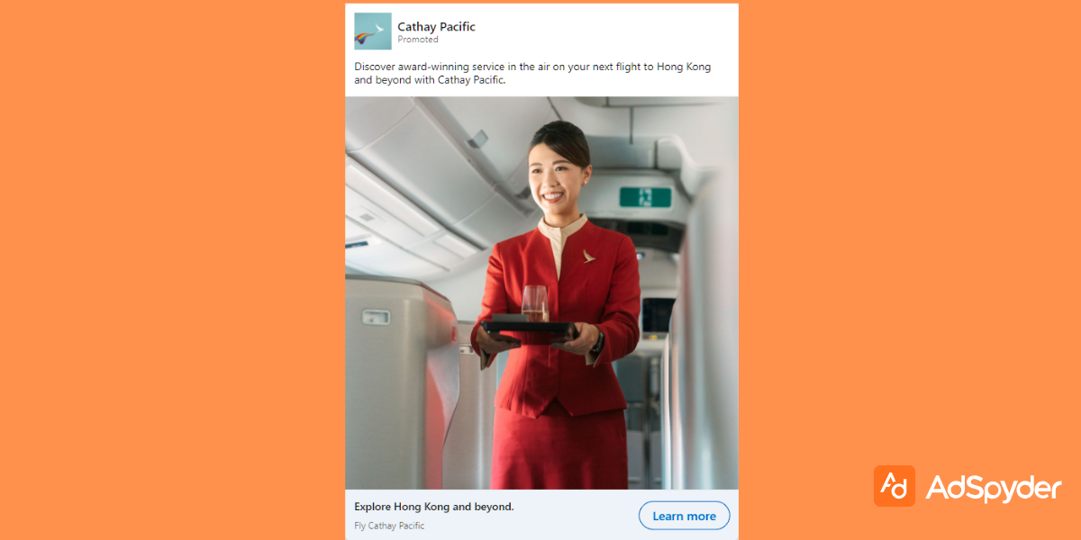 Cathay Pacific: Top LinkedIn ad examples