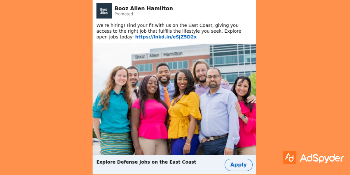 Booz Allen Hamilton: Top LinkedIn ad examples