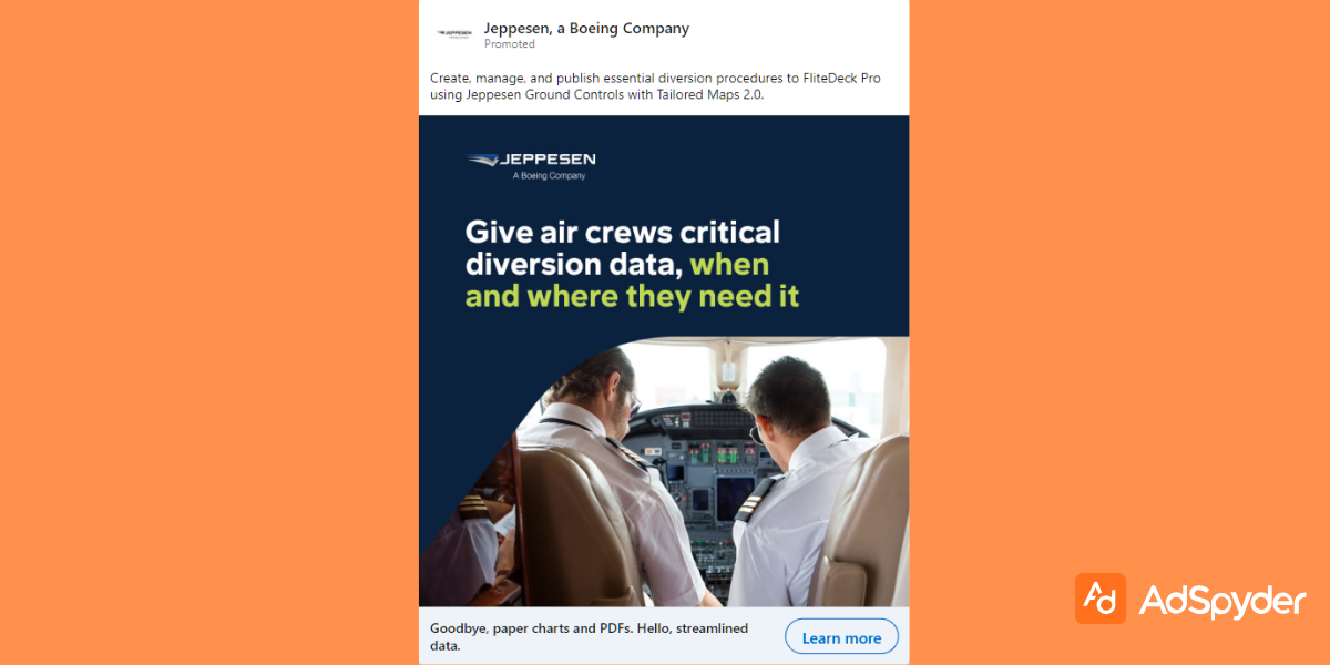 Jeppesen: Top LinkedIn ad examples