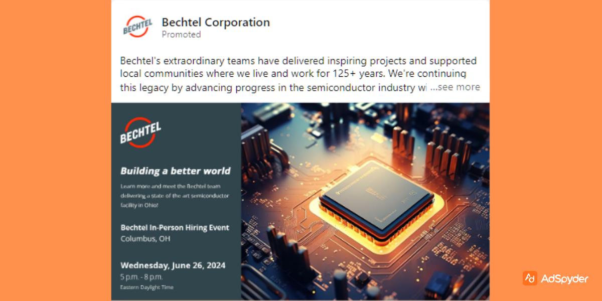 Bechtel Corporation: Top LinkedIn ad examples