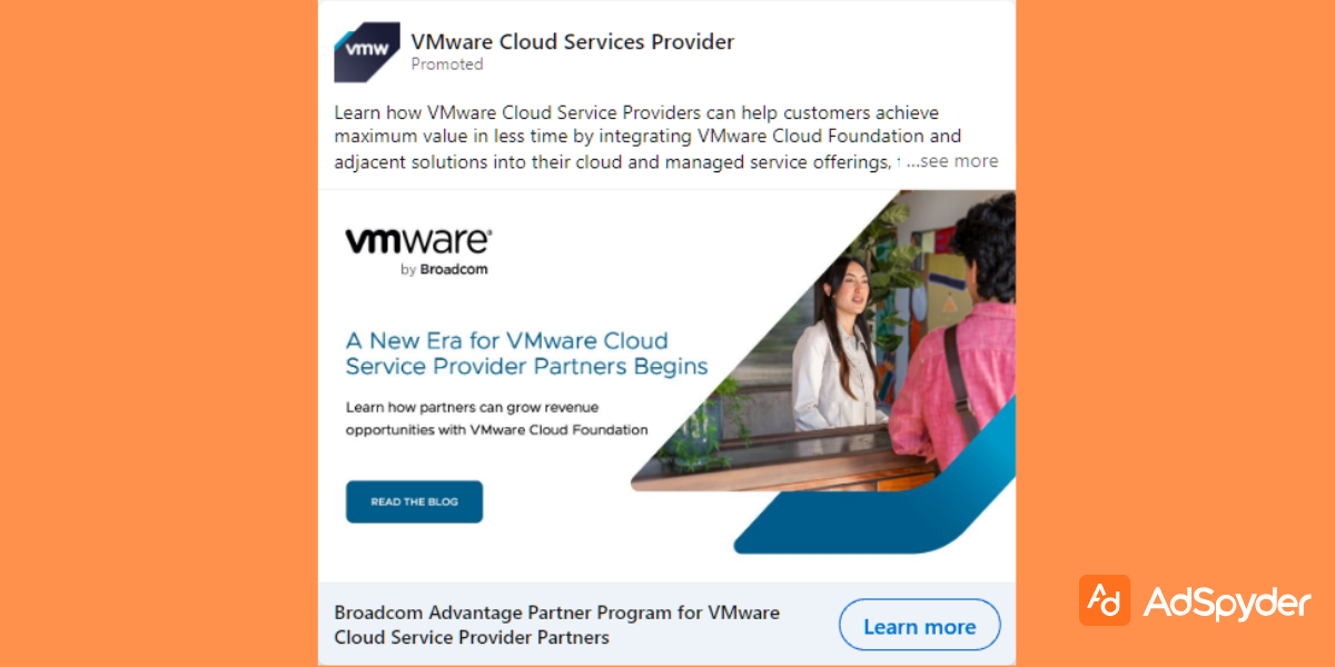 VMWare: Top LinkedIn ad examples