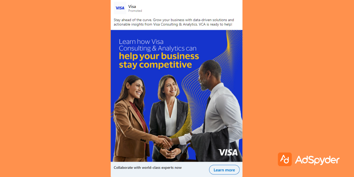 Visa: Top LinkedIn ad examples