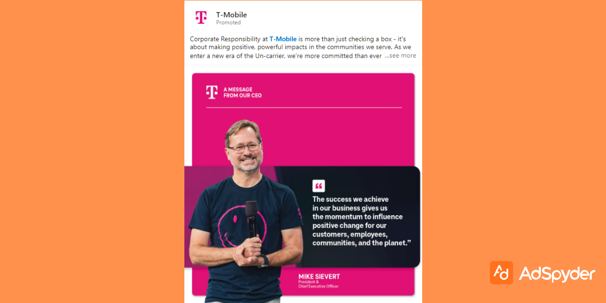 T-Mobile: Top LinkedIn ad examples