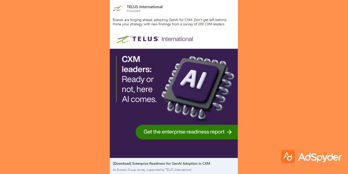 Telus International: Top LinkedIn ad examples