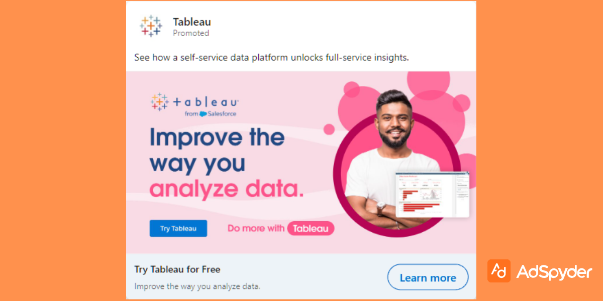 Tableau: Top LinkedIn ad examples