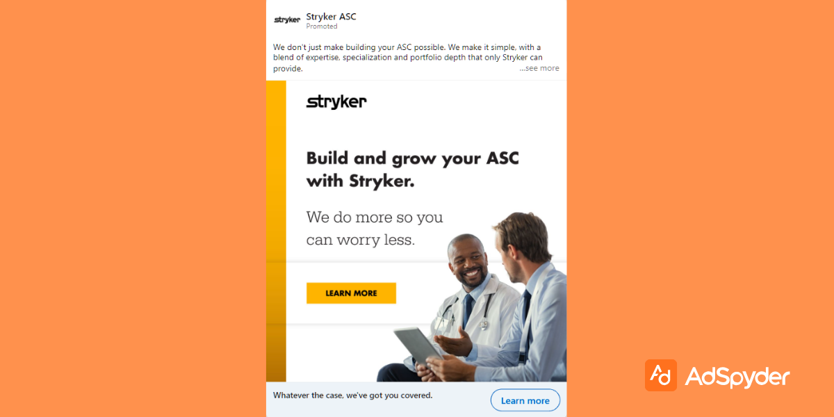 Stryker ASC: Top LinkedIn ad examples