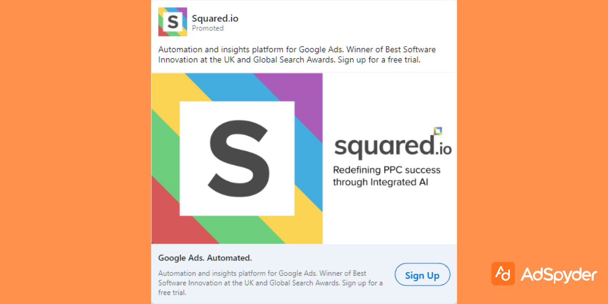 Squared.io: Top LinkedIn ad examples