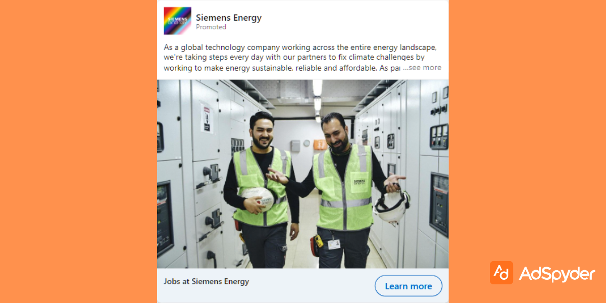 Siemens Energy: Top LinkedIn ad examples