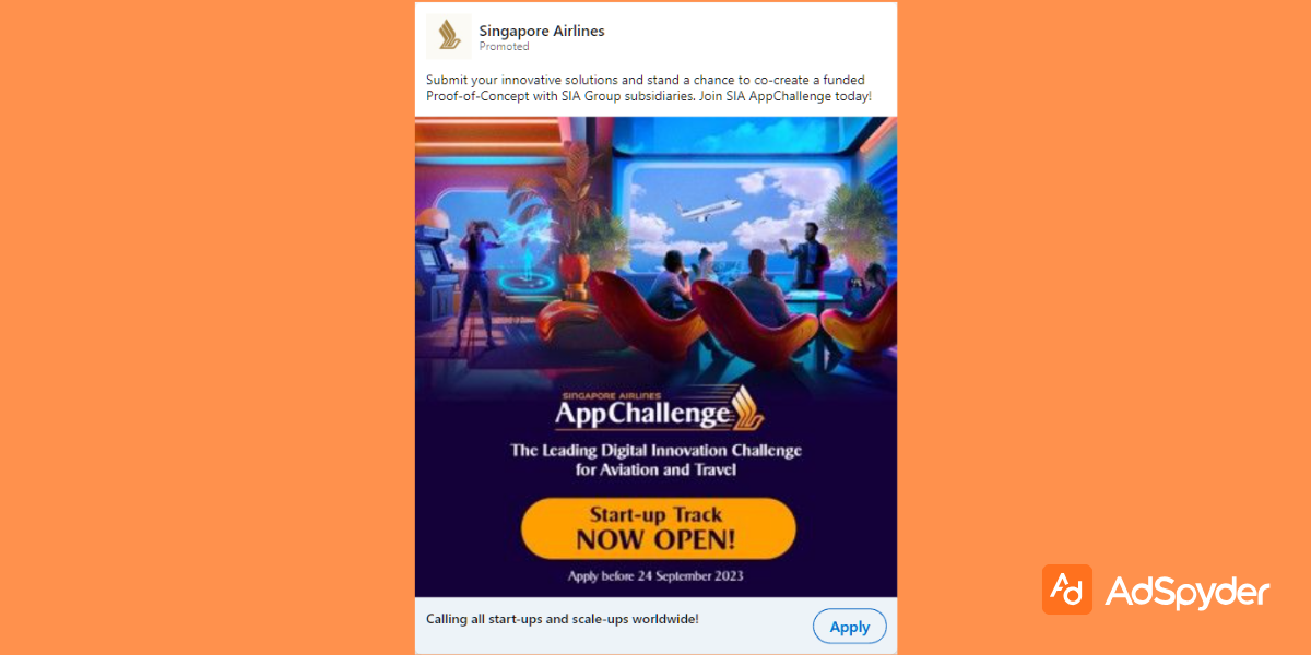 Singapore Airelines: Top LinledIn ad examples