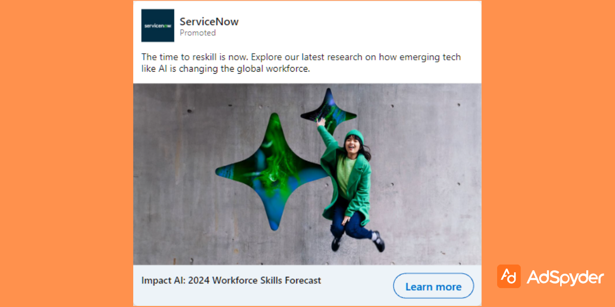 ServiceNow: Top LinkedIn ad examples