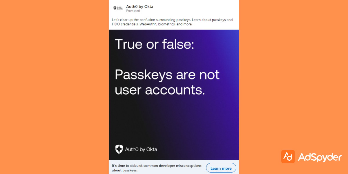 Autho by Okta: Top LinkedIn ad examples