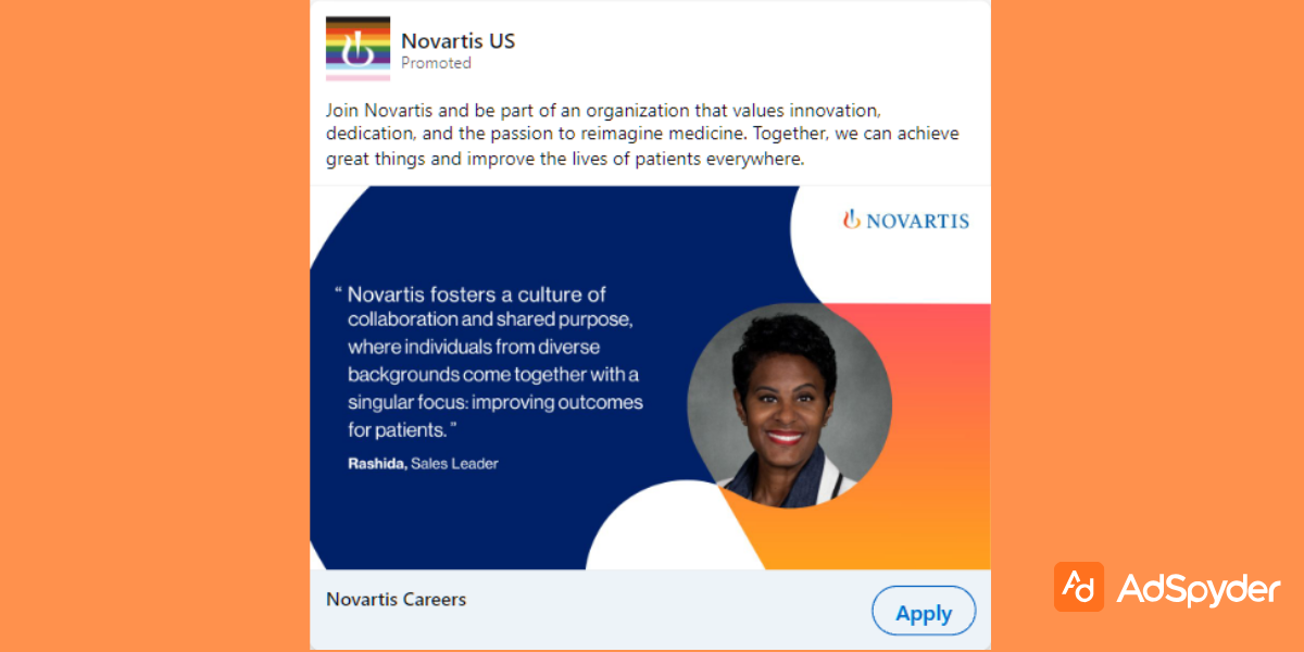 Novartis US: Top LinkedIn ad examples