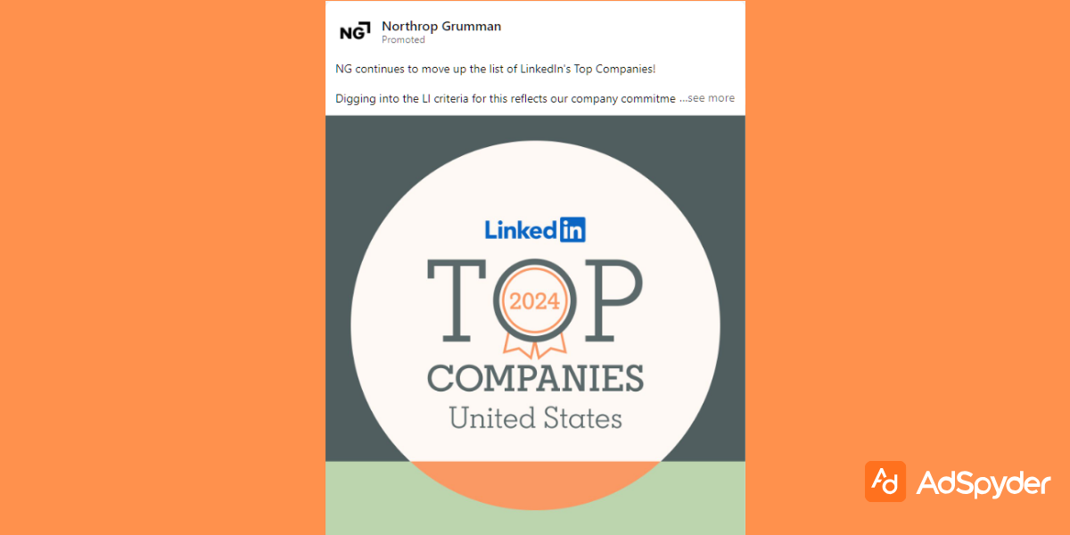 Northrop Grumman: Top LinkedIn ad examples