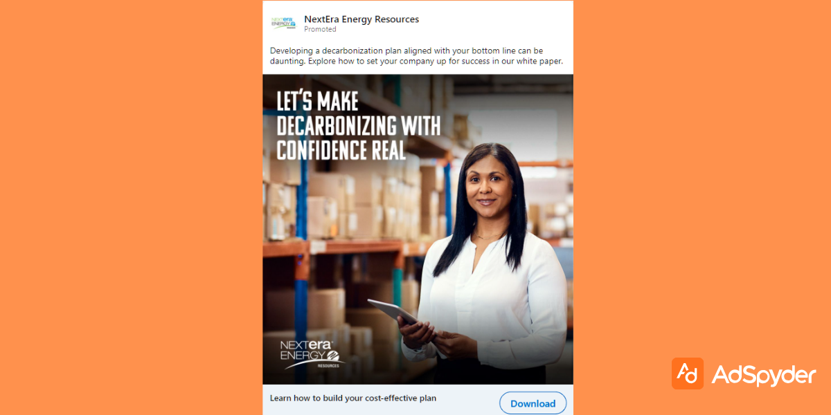 Nextera Energy Resources: Top LinkedIn ad examples