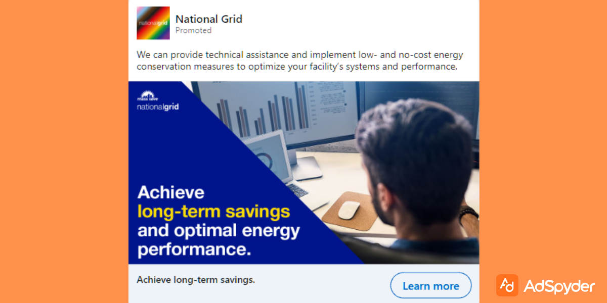 National Grid: Top LinkedIn ad examples