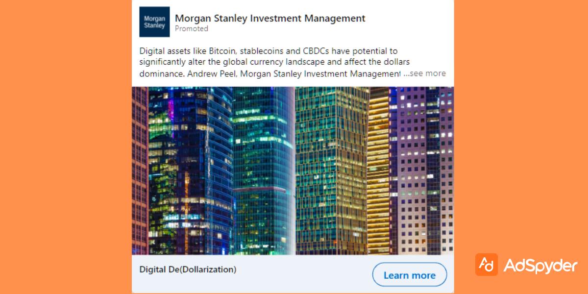 Morgan Stanley Investment Management: Top LinkedIn ad examples