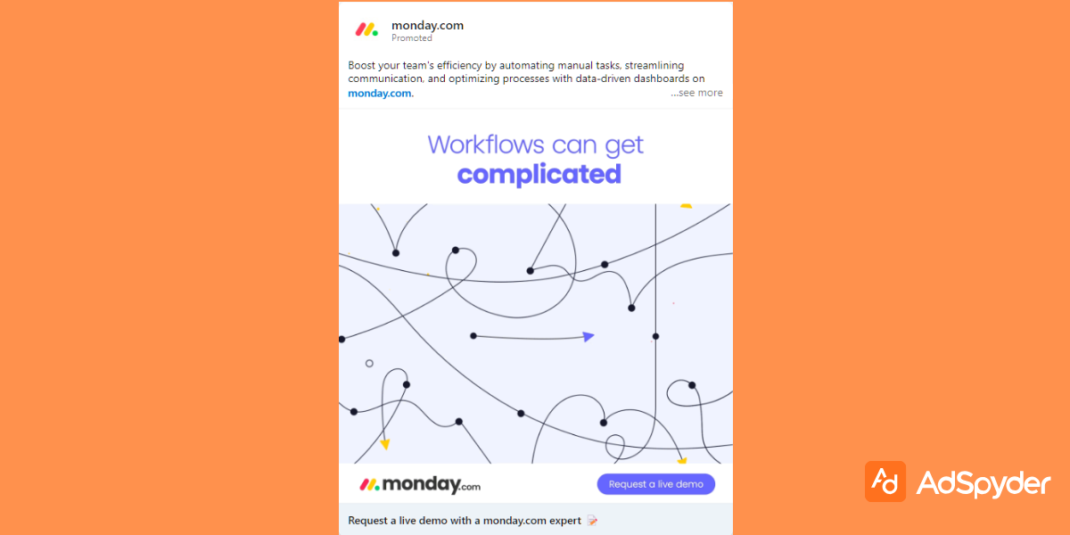 Monday.com: Top LinkedIn ad examples