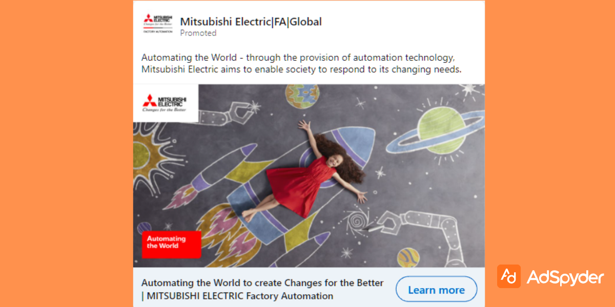 Mitsubishi Electric: Top LinkedIn ad examples