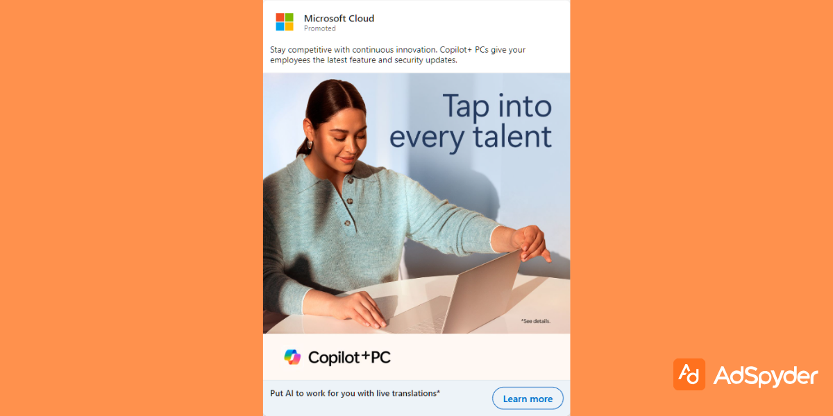 Microsoft Cloud: Top LinkedIn ad examples