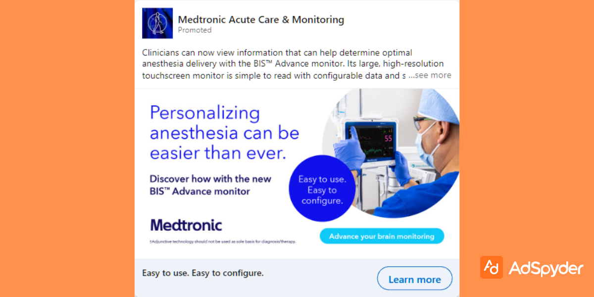 Medtronic Acute Care and Monitoring : Top LinkedIn ad examples