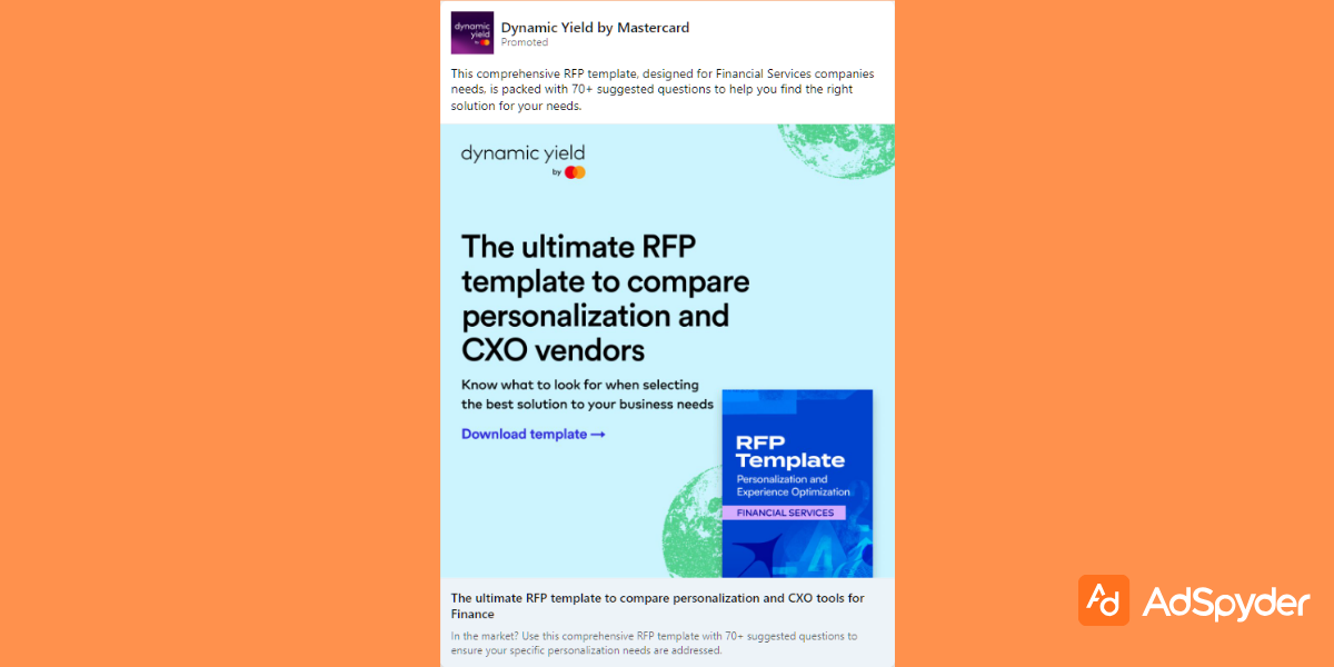 Dynamic Yield by Mastercard: Top LinkedIn ad examples