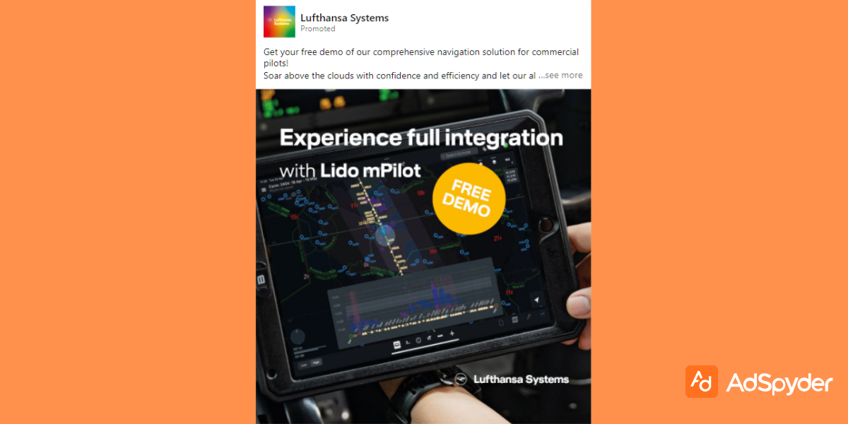 Lufthansa Systems: Top LinkedIn ad examples