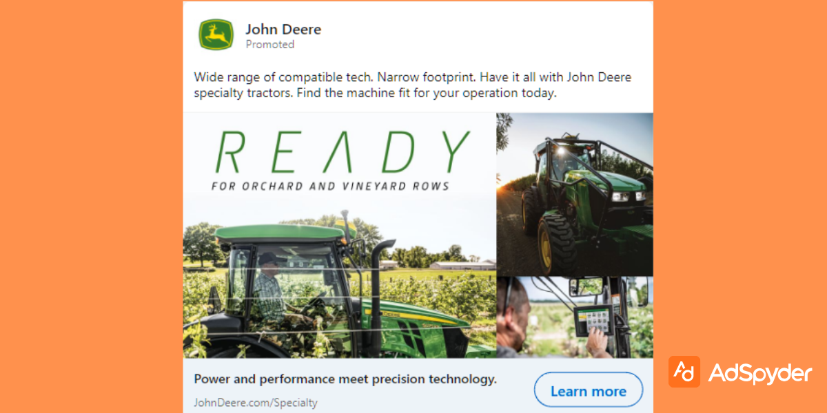 John Deere: Top LinkedIn ad examples