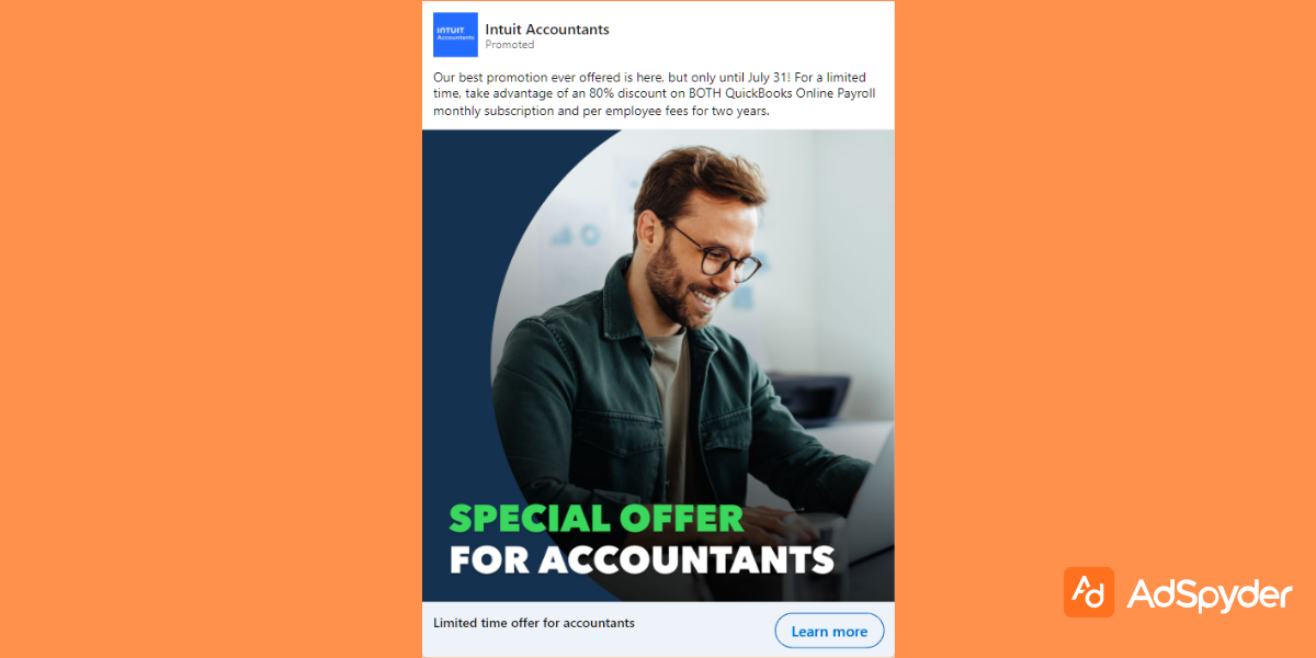 Intuit Accountants: Top Linkedin ad examples