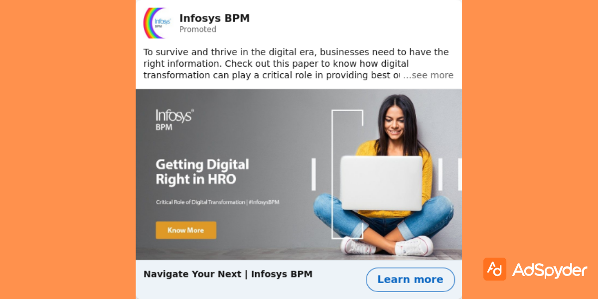 Infosys BPM: Top LinkedIn ad examples