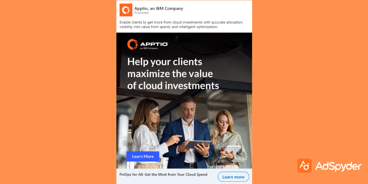 Apptio: Top LinkedIn ad examples