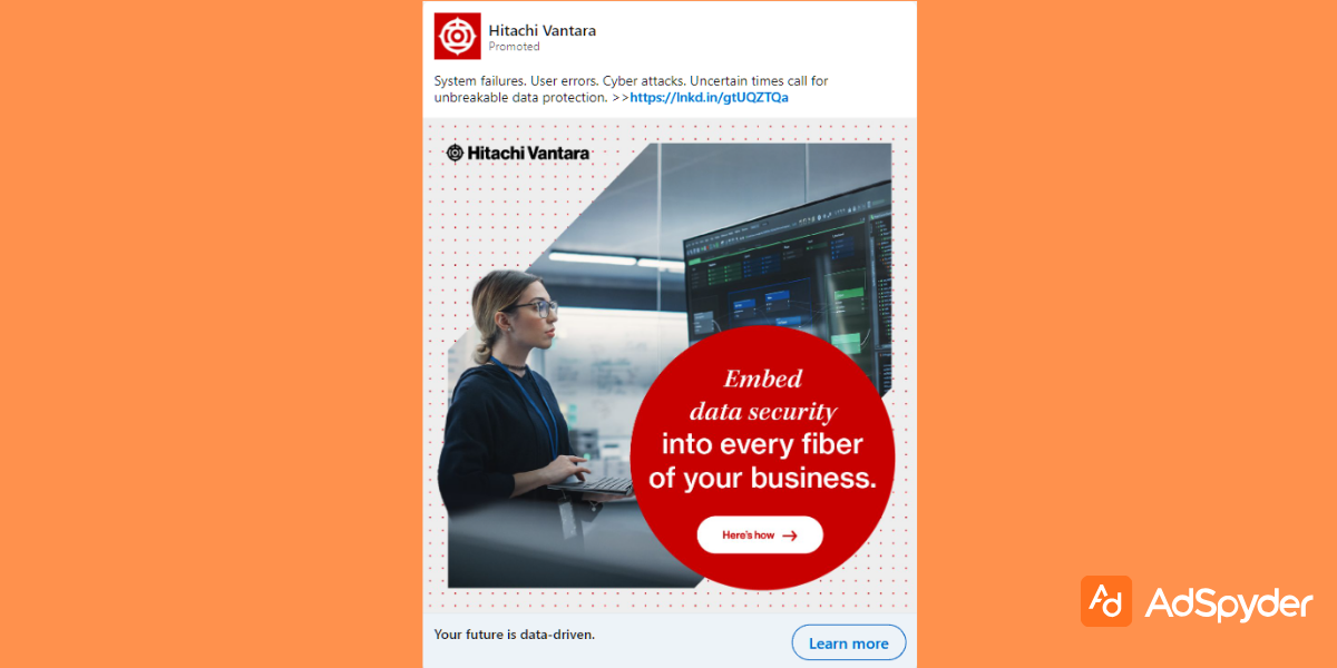 Hitachi Vantara: Top LinkedIn ad examples