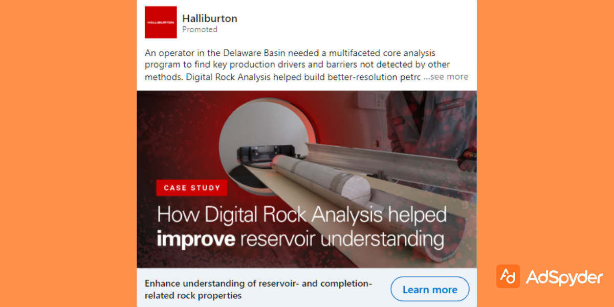 Halliburton: Top LinkedIn ad examples